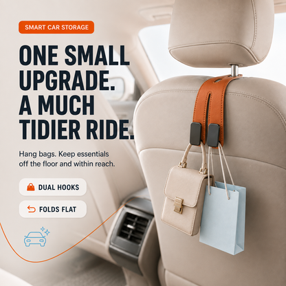 🚗 Multi-Purpose Car Seat Hooks – Dual-Hook Design 💪 Heavy-Duty Storage