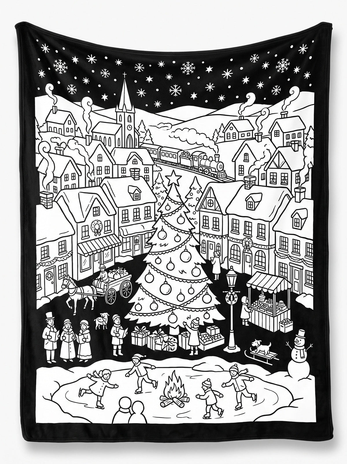 🎄 Color-Your-Own Christmas Fleece Blanket – Creative Holiday Activity + Fabric Markers