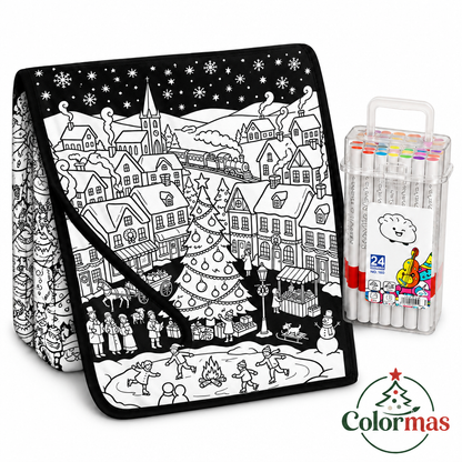 🎄 Color-Your-Own Christmas Fleece Blanket – Creative Holiday Activity + Fabric Markers