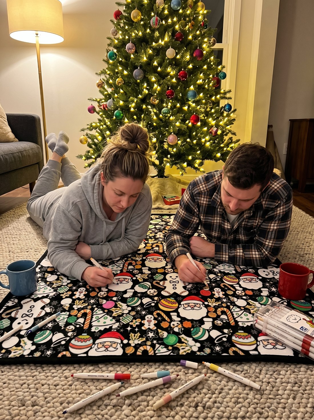 🎄 Color-Your-Own Christmas Fleece Blanket – Creative Holiday Activity + Fabric Markers