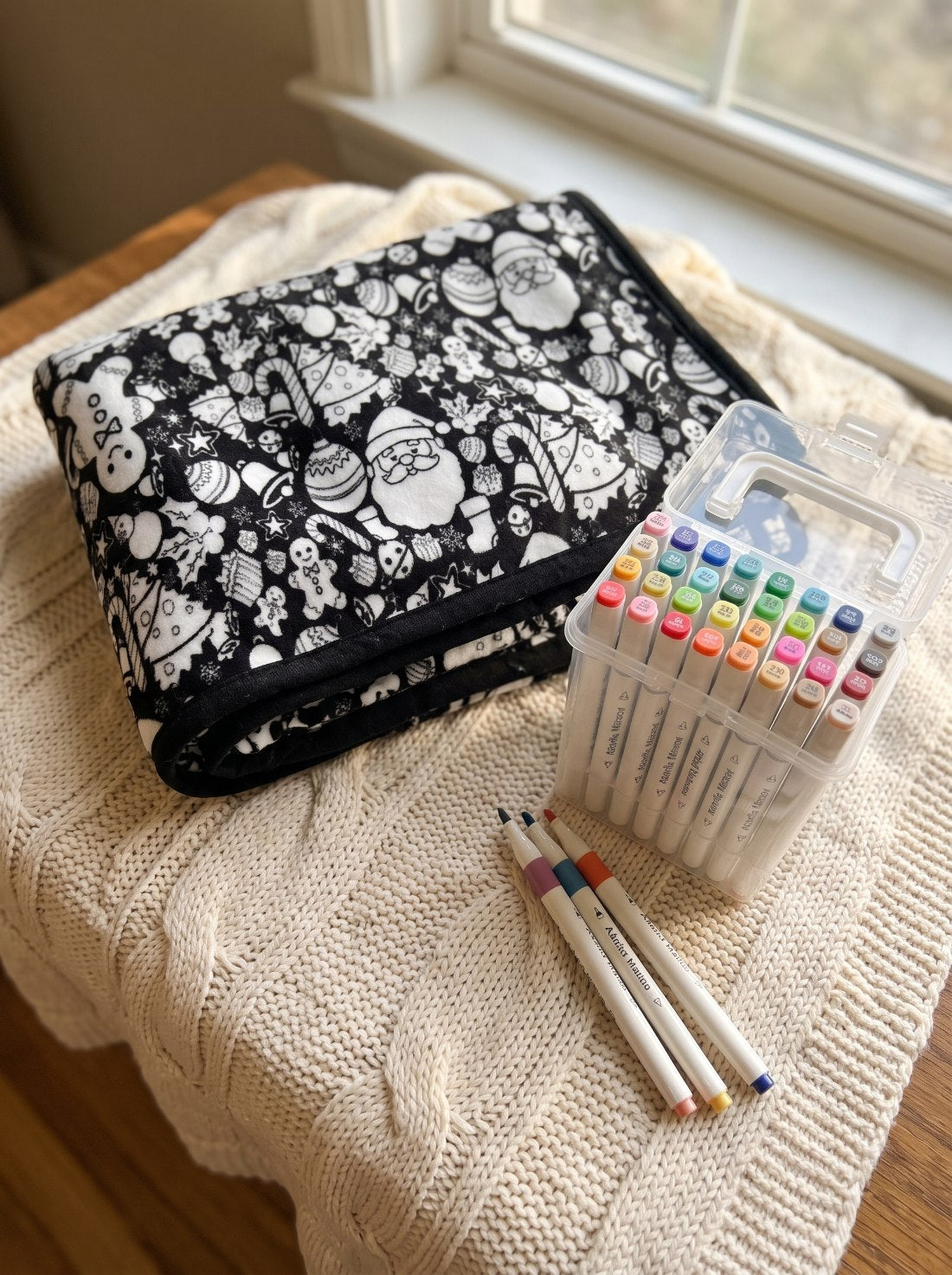 🎄 Color-Your-Own Christmas Fleece Blanket – Creative Holiday Activity + Fabric Markers