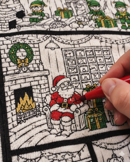 🎄 Color-Your-Own Christmas Fleece Blanket – Creative Holiday Activity + Fabric Markers