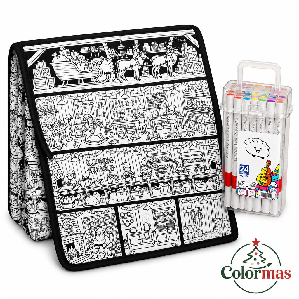 🎄 Color-Your-Own Christmas Fleece Blanket – Creative Holiday Activity + Fabric Markers