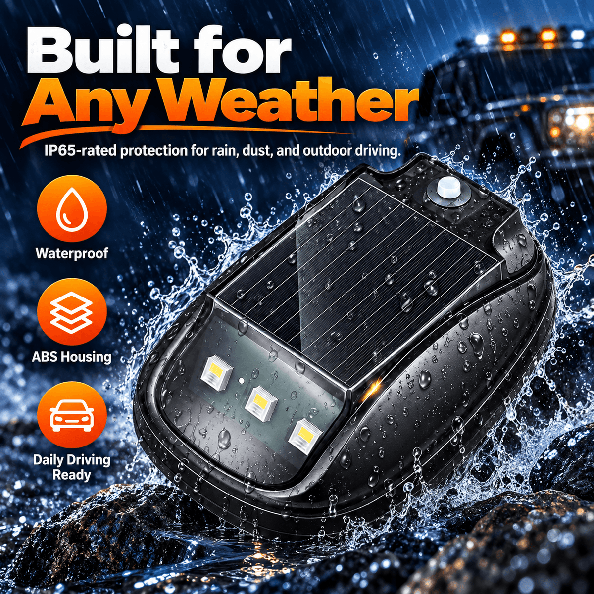 🔥Solar RGB Car Roof Lights – No Drilling, Wireless Control