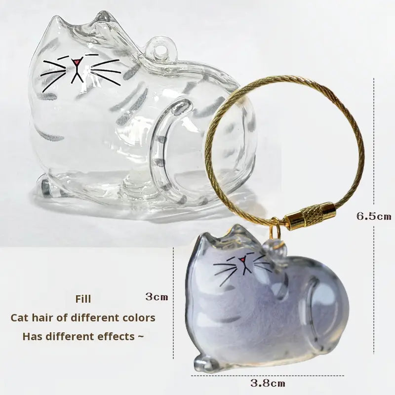 🐱 Cat Fur Memory Charm Keychain & Pendant — Keep Your Fur Baby Close Forever 💫