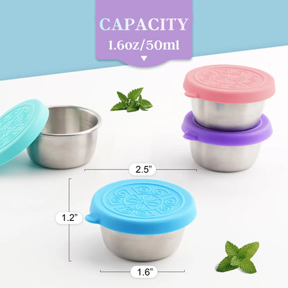 No More Soggy Lunches – Leakproof Stainless Steel Sauce Cups (6-Pack)