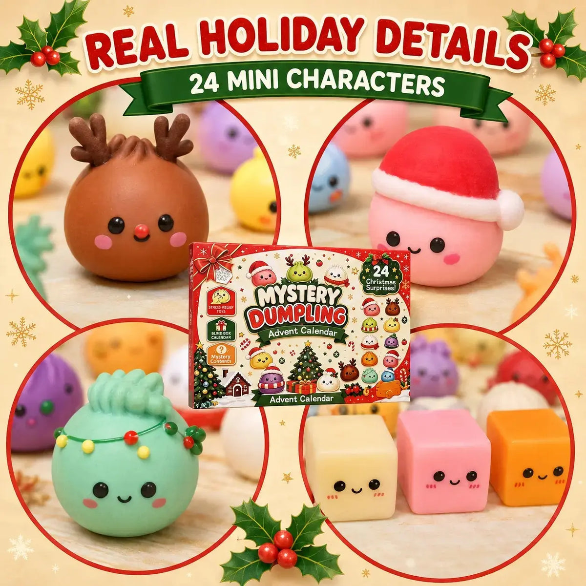 2026 Christmas Advent Calendar Gift for Kids – 24 Days of Squishy Surprises