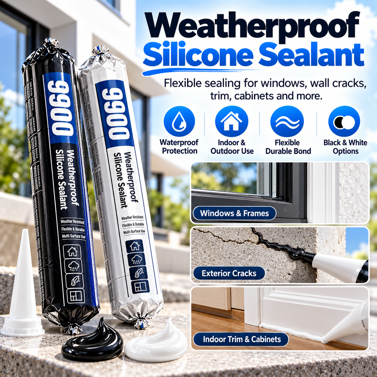 🏠💧 9900 Waterproof Leak Repair Sealant - Quick Roof & Crack Fix 🛠️ Multi-Surface Waterproof Sealing Paste