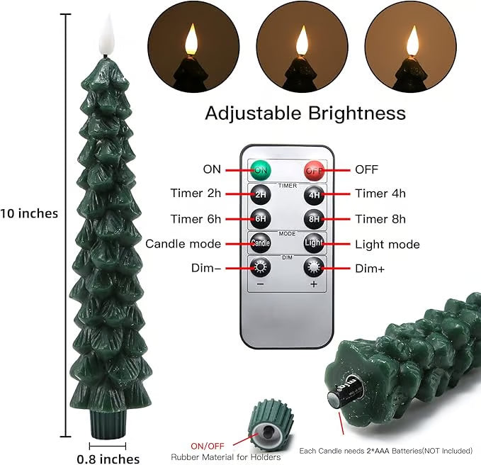 Grunsify Flameless Taper Candles 🕯