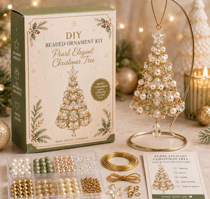 🎄✨DIY Beaded Christmas Tree Ornament Kit – Handmade Holiday Keepsake🎁