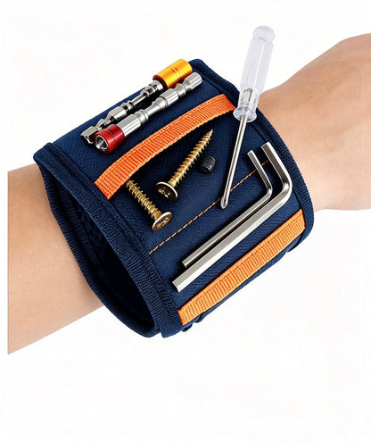 Magnetic Tool Wristband, Magnetic Wrist Holder for Screws Drill Bits Nuts, One Size for Left & Right Hand
