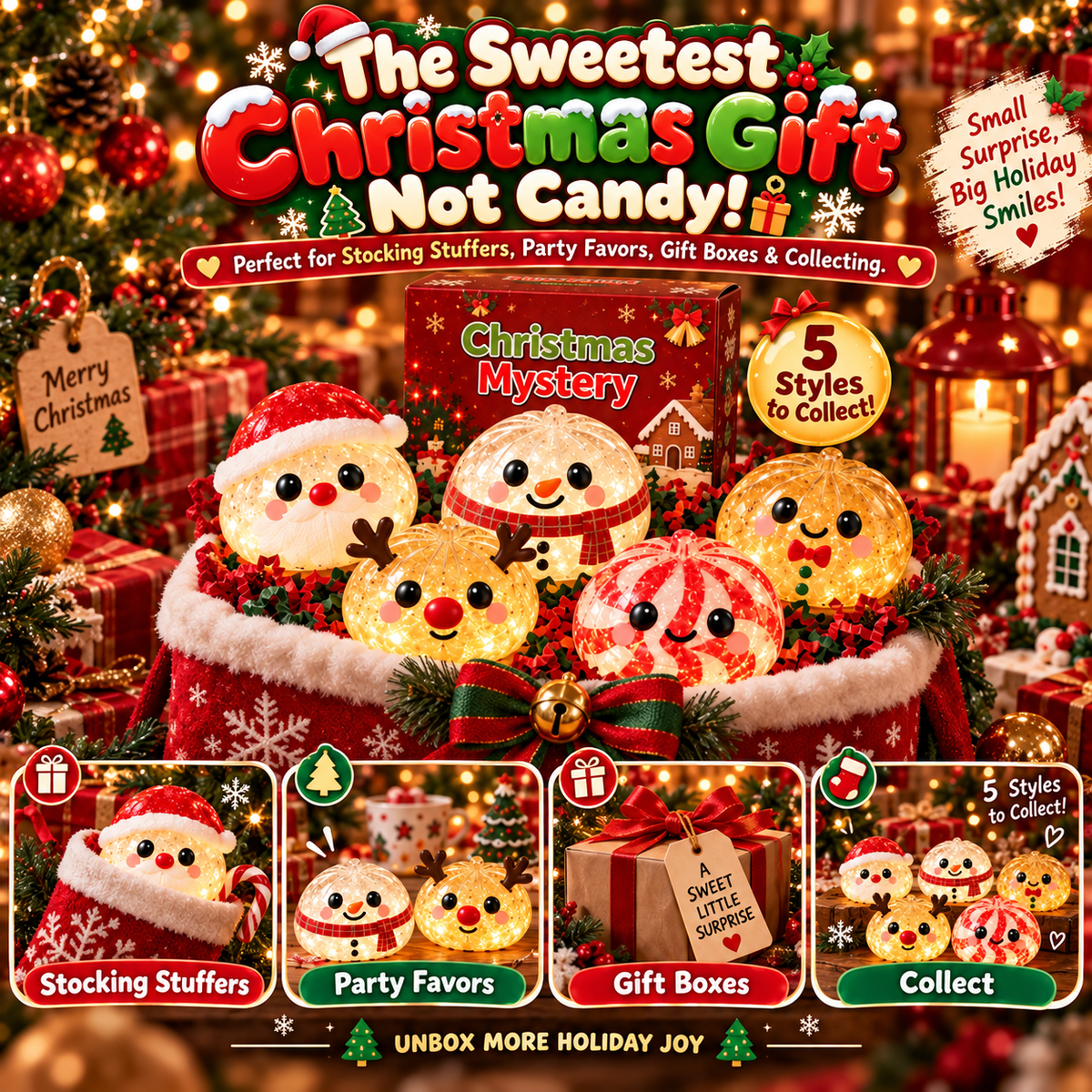 🎄🎃Holiday Mystery Dumpling Squishy – Cute Halloween & Christmas Surprise Collectible Toy