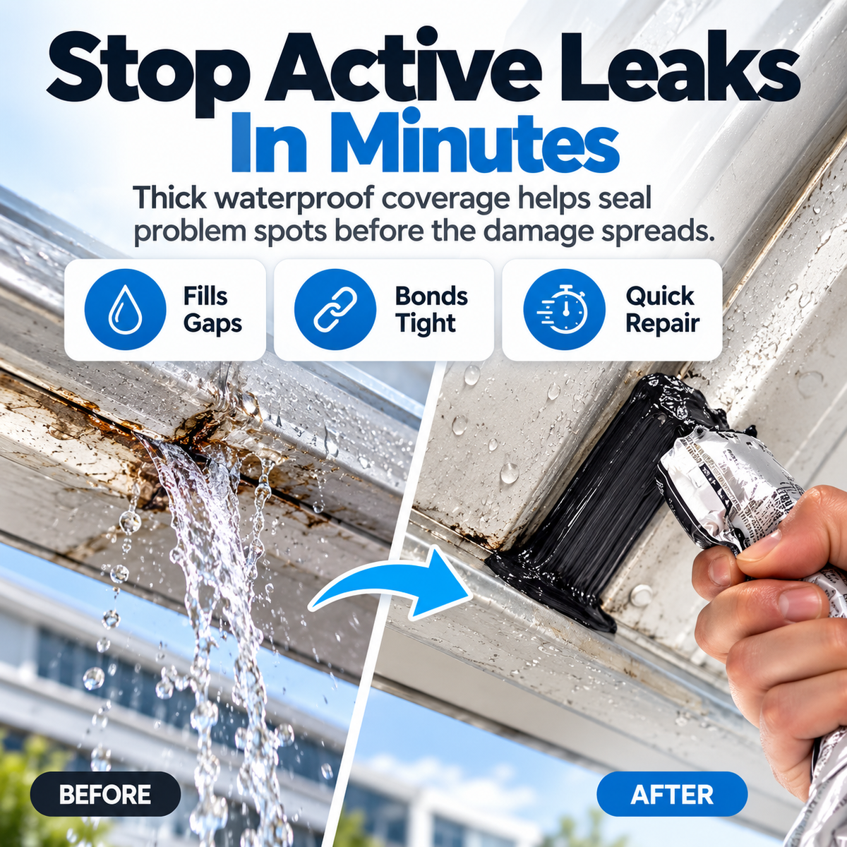 🏠💧 9900 Waterproof Leak Repair Sealant - Quick Roof & Crack Fix 🛠️ Multi-Surface Waterproof Sealing Paste