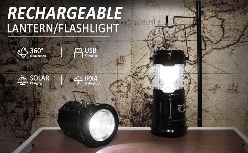 ☀️ Collapsible Solar Camping Lantern – Portable LED Emergency Light