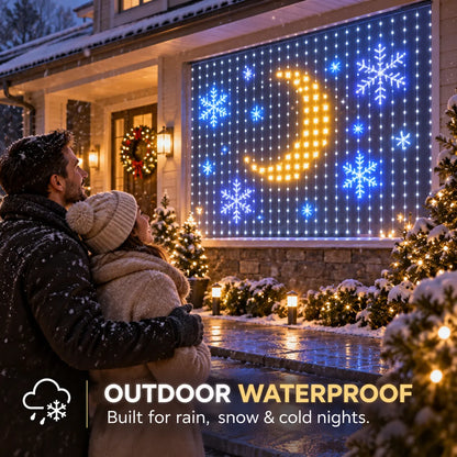 🎇Turn Any Window Into a Light Show.One Light Curtain. Endless Occasions.Create animated patterns, holiday scenes, custom messages and more — all from your phone.