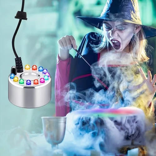 RGB Submersible Pond Mist Light, Stainless Steel Waterproof Fog Maker for Garden Yard Landscape Decor