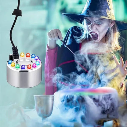RGB Submersible Pond Mist Light, Stainless Steel Waterproof Fog Maker for Garden Yard Landscape Decor