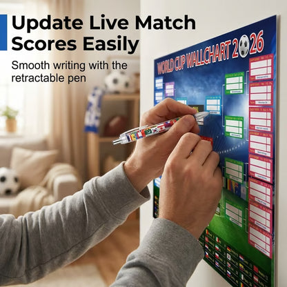 ⚽🏆 Ultimate 2026 Soccer Fan Wall Chart Kit – Group Stage & Knockout Posters (23.6” x 35.4”), Marker Pen & Mounting Strips Included 🎁