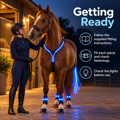 LED Horse Safety Light Set ✨ Stay Visible on Every Night Ride🐎