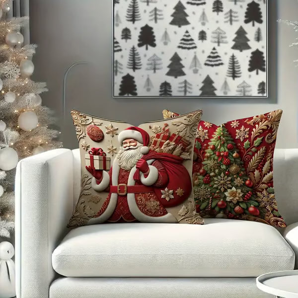 🏆 50K+ SOLD! 🎅🎄Christmas Themed Cushion Cover – Machine Washable, Wrinkle-Resistant, Durable, Perfect for Living Room, Bedroom, Office & More 🦌☃️