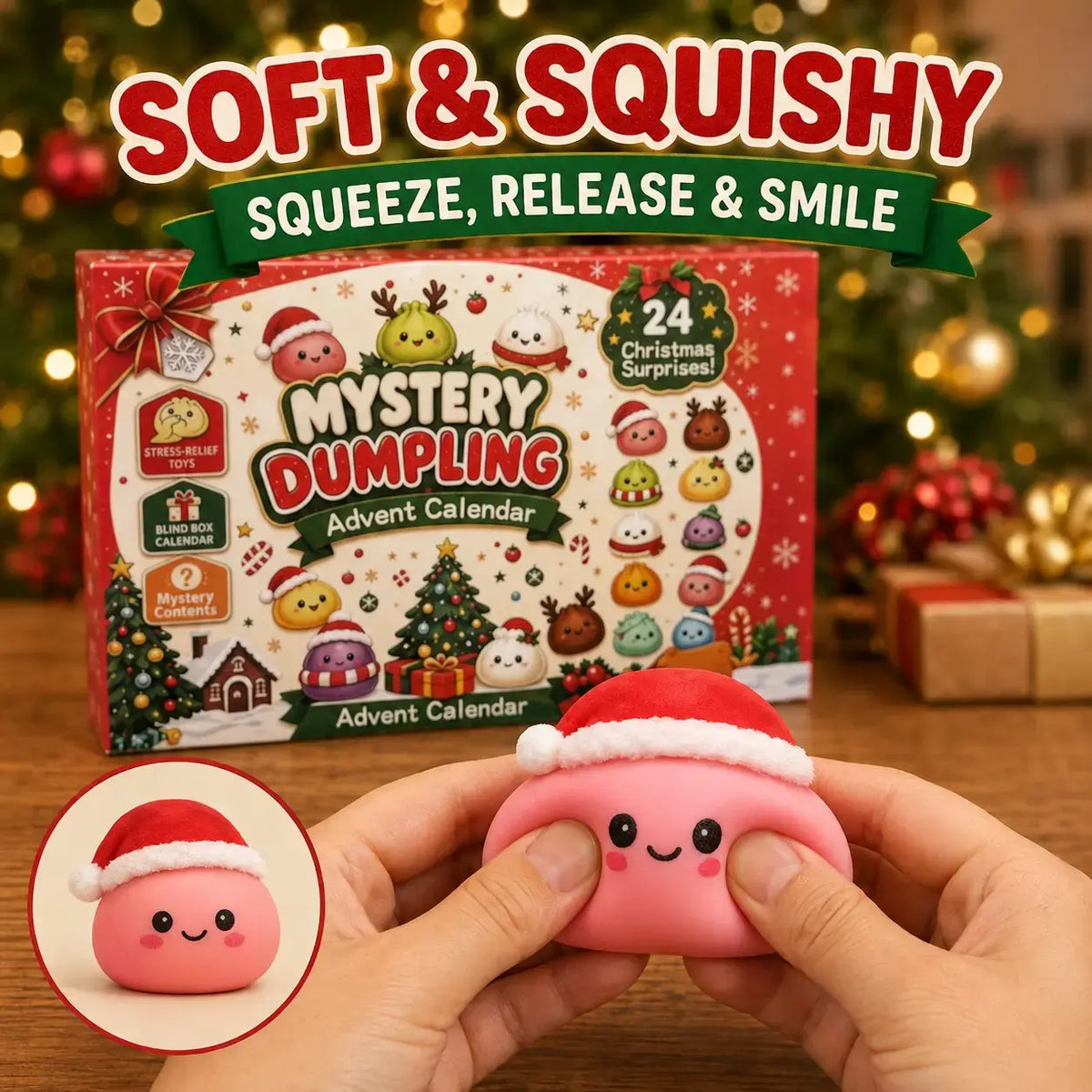 2026 Christmas Advent Calendar Gift for Kids – 24 Days of Squishy Surprises