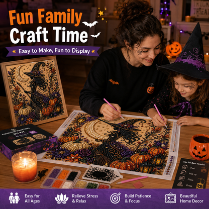 Halloween Ghost Pearl Painting DIY Kit: Pumpkin Cat Ghost Diamond