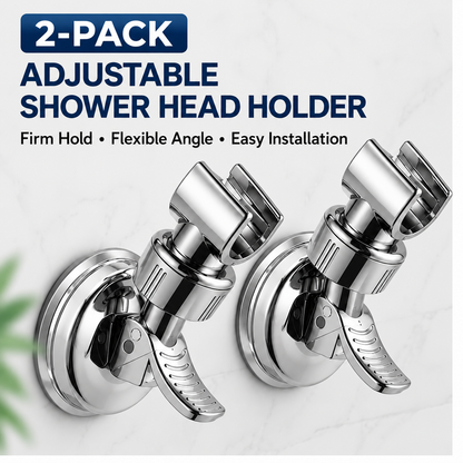 2-Pack Adjustable Suction Shower Head Holders – No Drill, for Kids, Seniors & Families