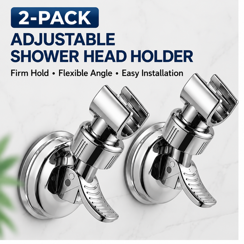 2-Pack Adjustable Suction Shower Head Holders – No Drill, for Kids, Seniors & Families