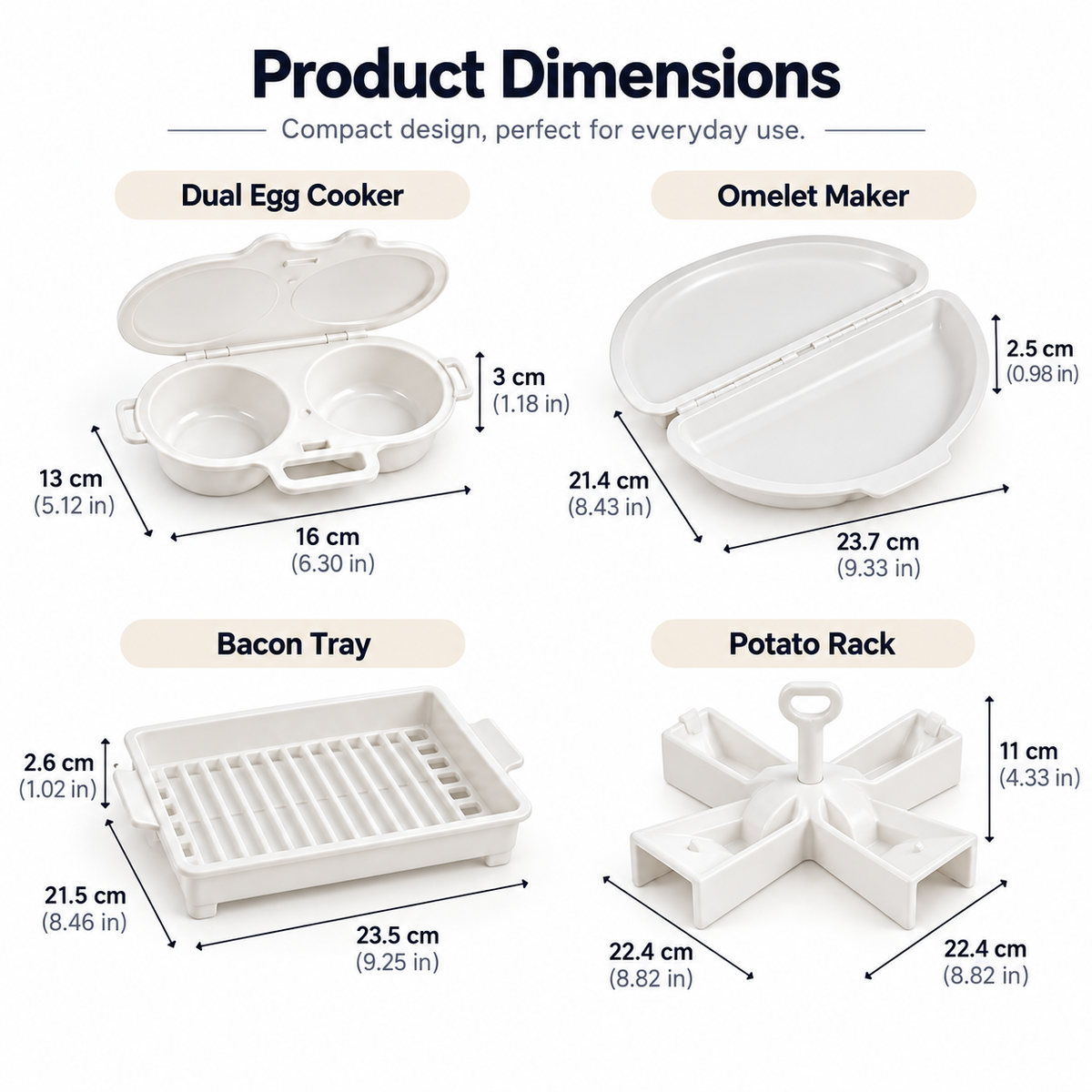 🔥Microwave Egg Poacher – Dual-Cavity Food-Grade PP Cooker– Ideal for Home, Office & Travel!