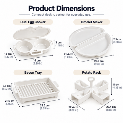🔥Microwave Egg Poacher – Dual-Cavity Food-Grade PP Cooker– Ideal for Home, Office & Travel!