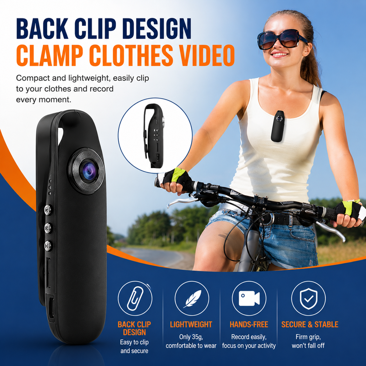 📹 Mini 1080P Body Camera – Hands-Free Recording, Motion Detection & Magnetic Clip