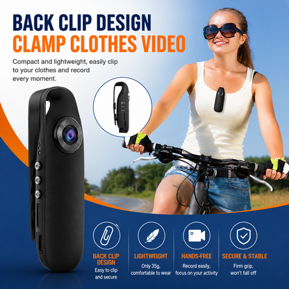 📹 Mini 1080P Body Camera – Hands-Free Recording, Motion Detection & Magnetic Clip