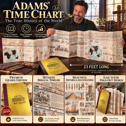 📜 Adams Time Chart 3.0 – 23-Ft Fold-Out Bible & World History Timeline | Premium Gold-Foil Edition