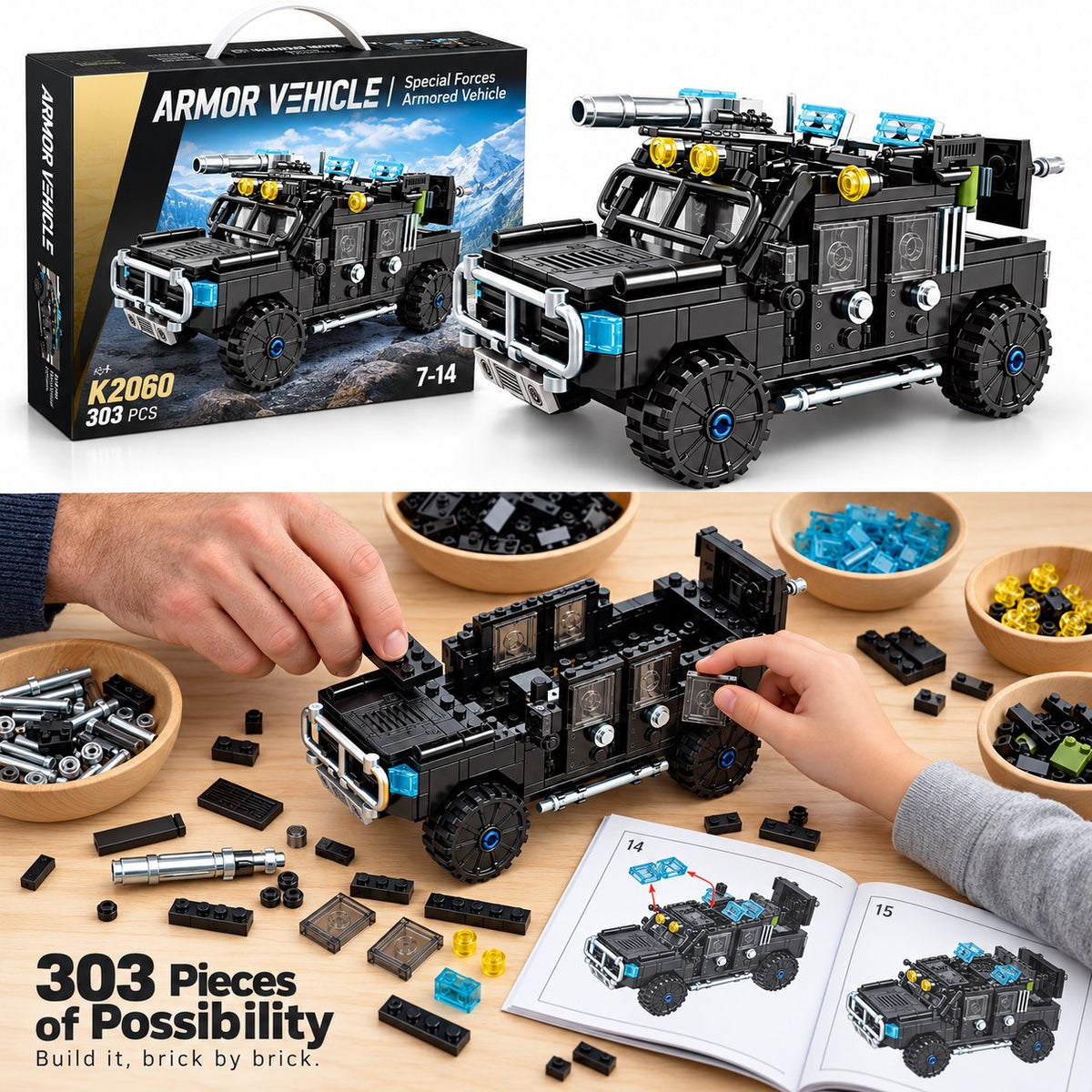 🚓 Military Armored Vehicle Building Blocks