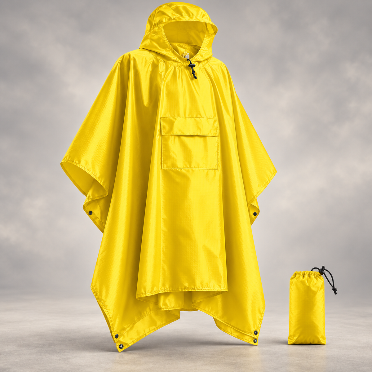 🌧️ Stretch-Fit Adult Rain Poncho — One Size Fits Most, Packs Anywhere