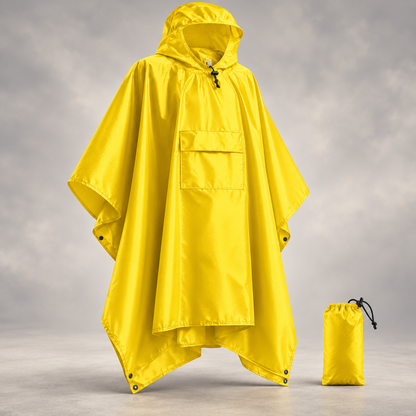 🌧️ Stretch-Fit Adult Rain Poncho — One Size Fits Most, Packs Anywhere