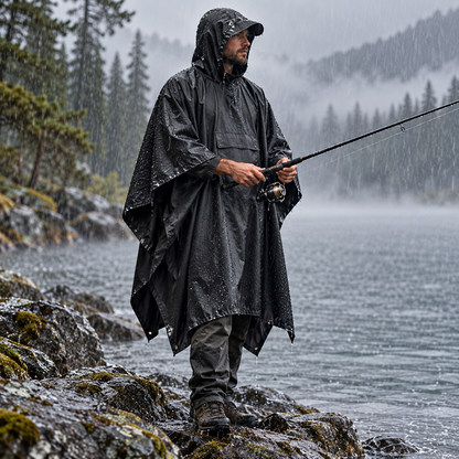 🌧️ Stretch-Fit Adult Rain Poncho — One Size Fits Most, Packs Anywhere