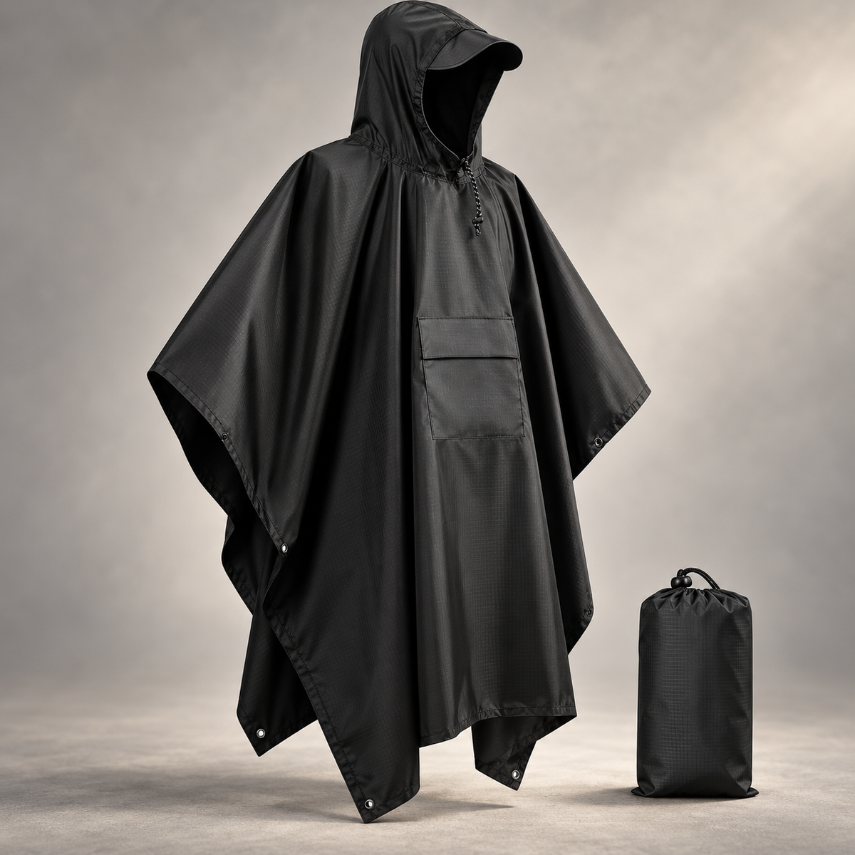 🌧️ Stretch-Fit Adult Rain Poncho — One Size Fits Most, Packs Anywhere