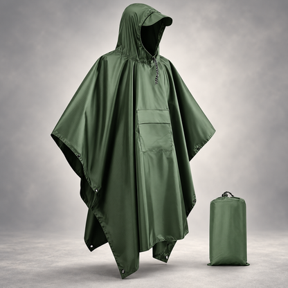 🌧️ Stretch-Fit Adult Rain Poncho — One Size Fits Most, Packs Anywhere