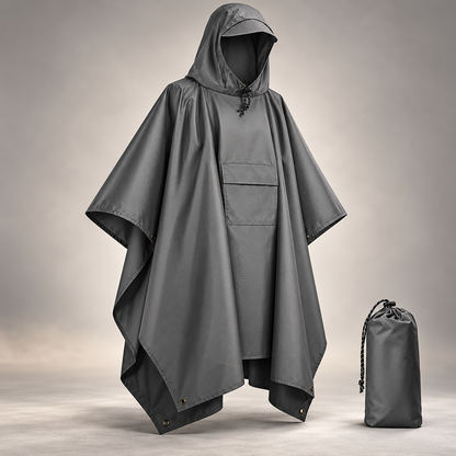 🌧️ Stretch-Fit Adult Rain Poncho — One Size Fits Most, Packs Anywhere