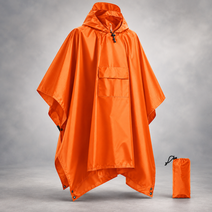 🌧️ Stretch-Fit Adult Rain Poncho — One Size Fits Most, Packs Anywhere