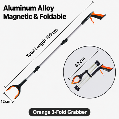 🔥 Foldable Grabber Reacher Tool – 83cm/109cm Long Reach Pickup Claw with Magnetic Tip