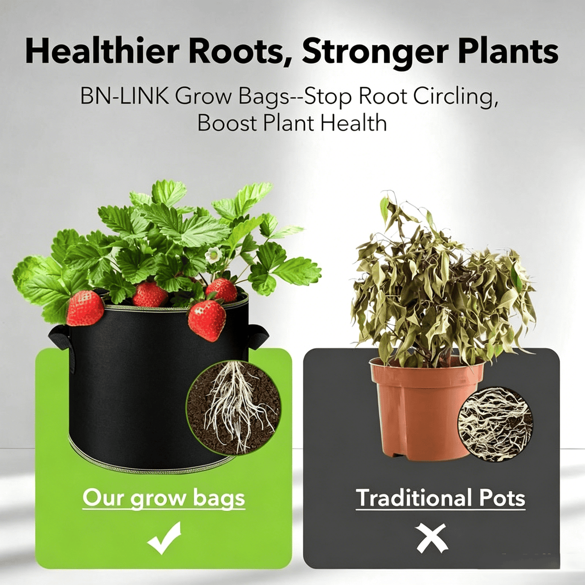 🌱5-Pack 5 Gallon Grow Bags – Heavy Duty Aeration Fabric Pots with Handles for Vegetables, Flowers & Fruits