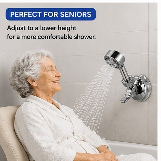 Adjustable Shower Head Holders Removable Suction Cup Shower Head Bracket No Drill Shower Head Bracket
