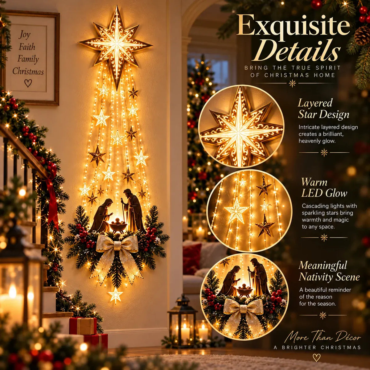 ⏰ LAST DAY – 49% OFF! ✝️✝️ Bethlehem Star Nativity Wall Light – A Little Holy Night Magic, Right on Your Wall ✨