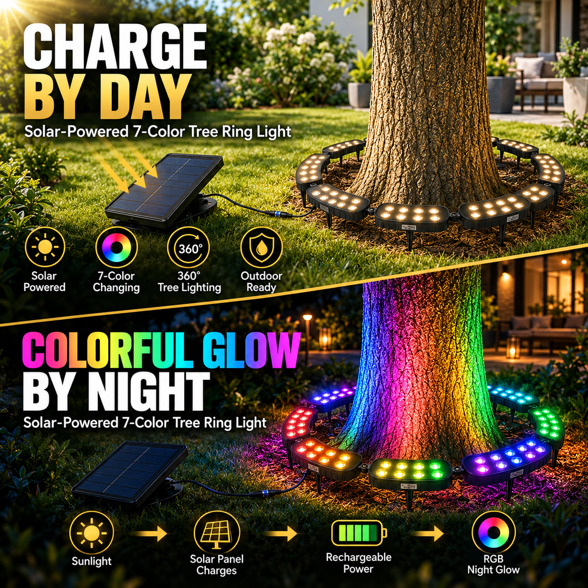50% OFF✨ One Tree. Endless Colors. – Solar RGB Landscape Ring Light