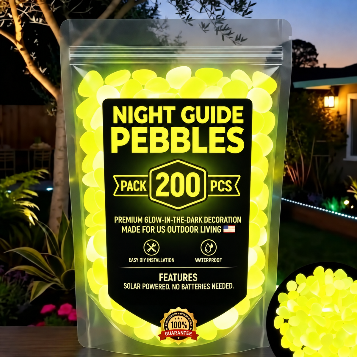 ✨Glow-in-the-Dark Garden Pebbles | Colorful Outdoor Decor