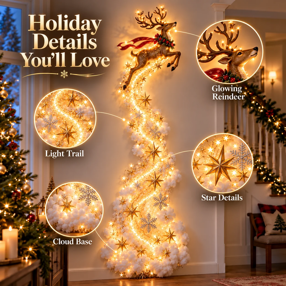 ✨Christmas Magic Trail Wall Light - A Little Christmas Magic, Right on Your Wall✨