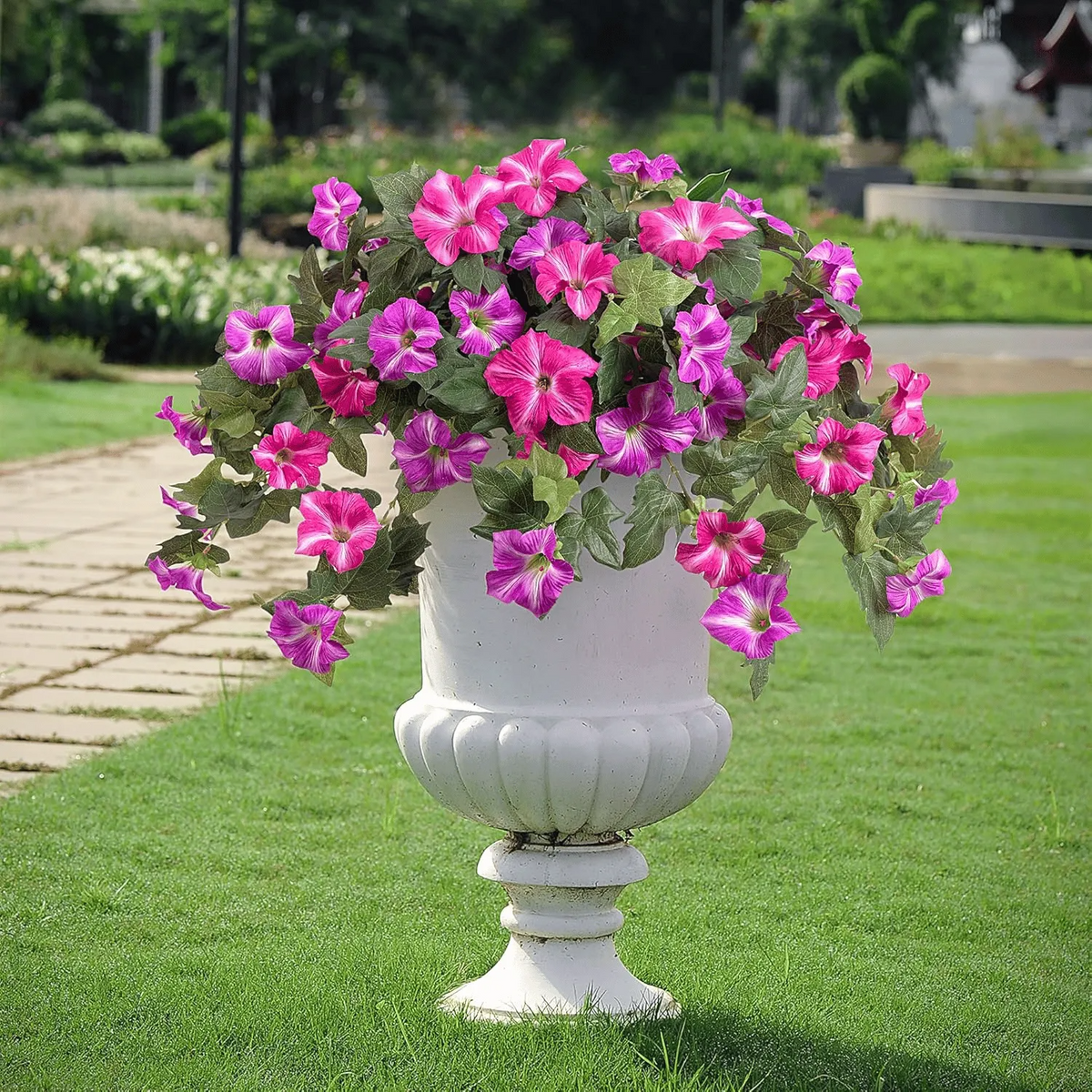 💥Limited stock 🌼 Fade-Proof, UV-Resistant Artificial Petunias – Vibrant, Colorfast Outdoor Flowers for Patio & Garden