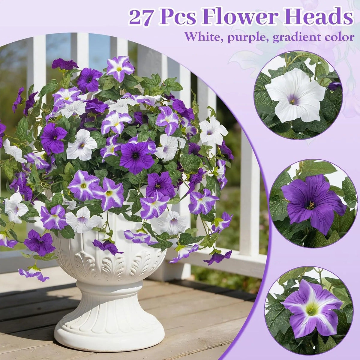 💥Limited stock 🌼 Fade-Proof, UV-Resistant Artificial Petunias – Vibrant, Colorfast Outdoor Flowers for Patio & Garden
